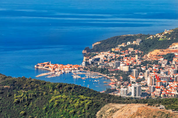 Aerial view of the city Bar, Montenegro
